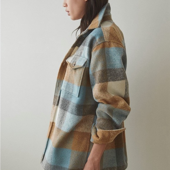 Gender-Neutral Brushed Plaid Overshirt - Picture 2 of 4
